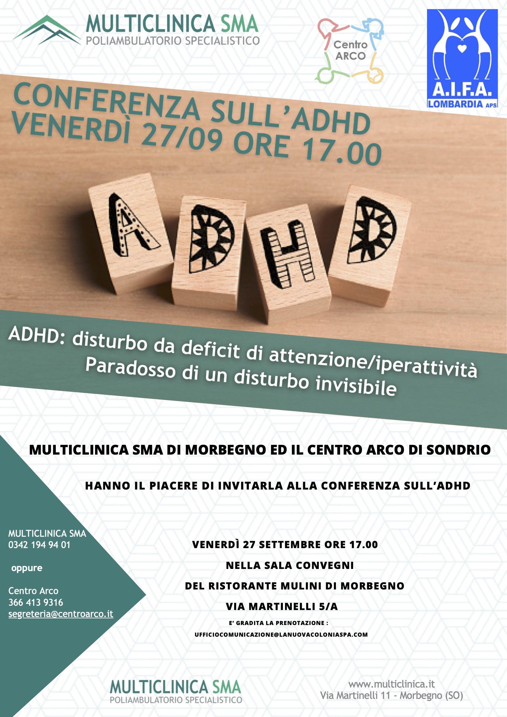 ADHD: Arco e SMA ne parlano in un convegno a Morbegno.
